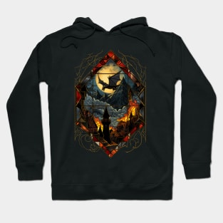 A Dragon Strikes at Moonlight - Fantasy Hoodie